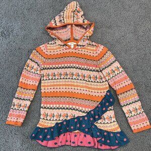 MATILDA JANE KEEP ME COZY CHOOSE YOU PATH HOODED SWEATER - FAIR ISLE RUFFLES - 8